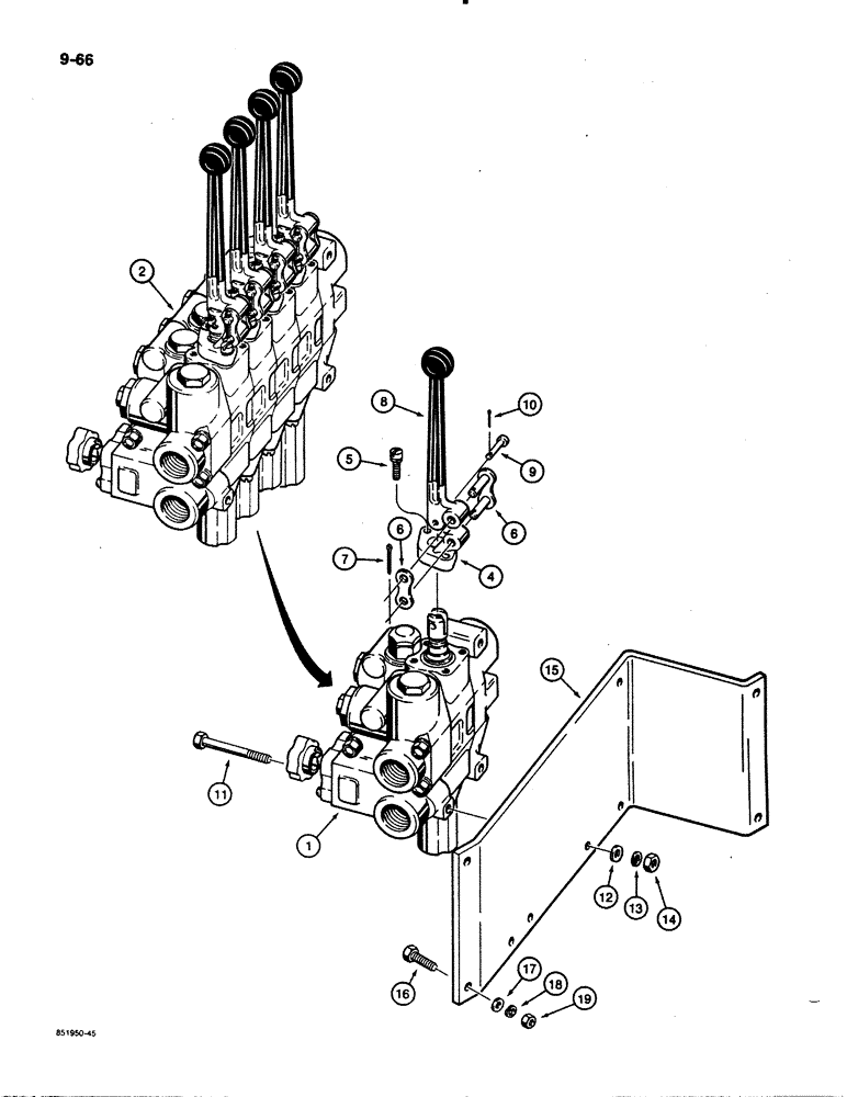 Схема запчастей Case 480E LL - (9-066) - THREE-POINT HITCH CONTROLS (09) - CHASSIS/ATTACHMENTS