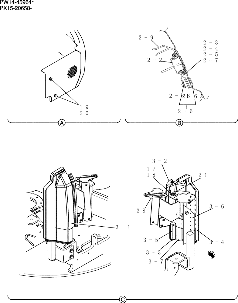 Схема запчастей Case CX36B - (769-01[2]) - GUARD INSTAL (COOLER) (05) - SUPERSTRUCTURE