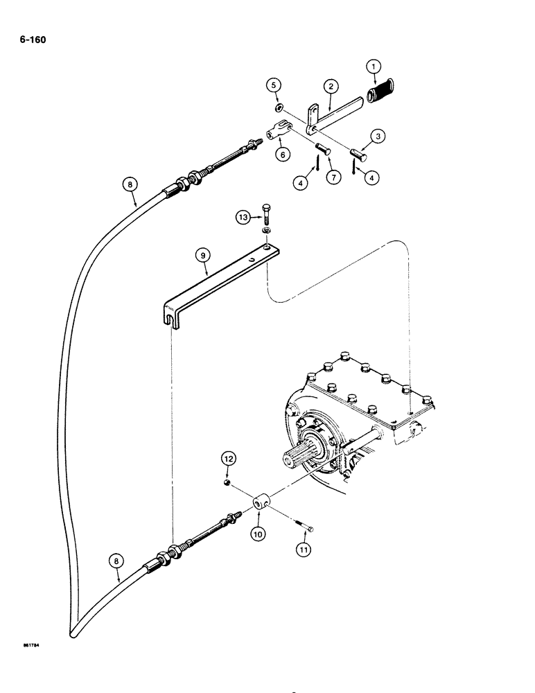 Схема запчастей Case DH4B - (6-160) - TRANSMISSION SHIFT CONTROL (06) - POWER TRAIN