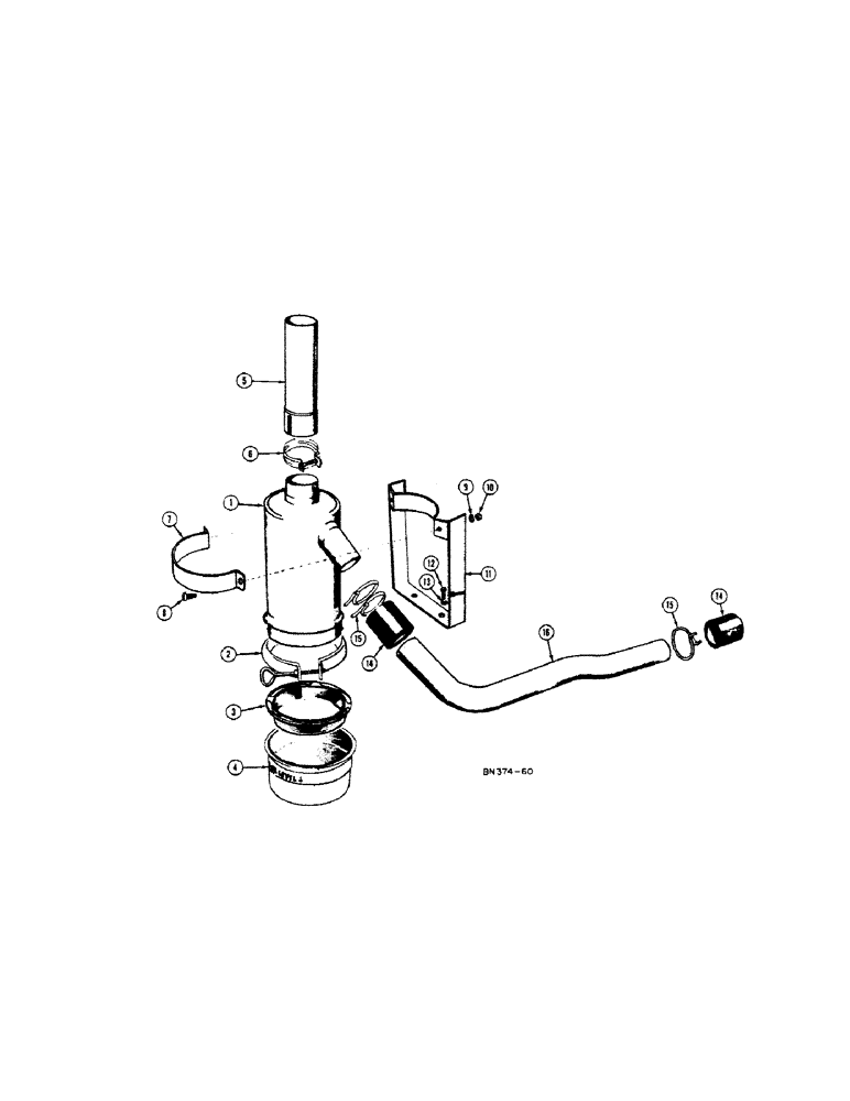 Схема запчастей Case 320B - (024[A]) - AIR CLEANER (MODEL 420BD) 