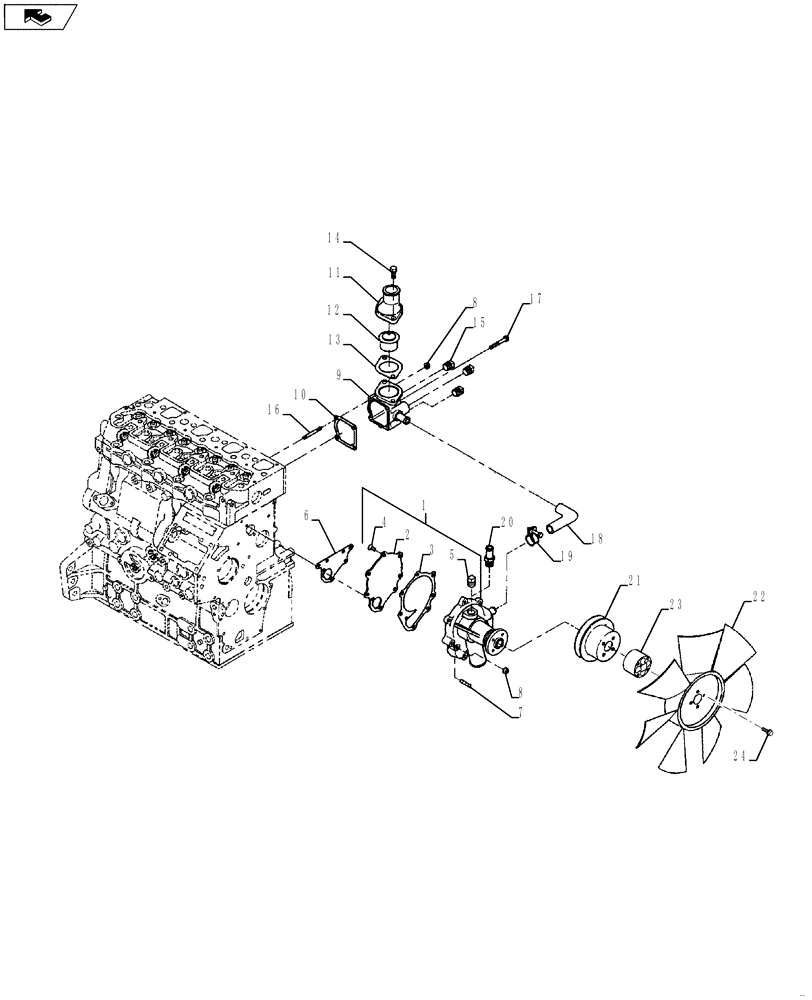 Схема запчастей Case SV185 - (10.402.01) - WATER PUMP (10) - ENGINE