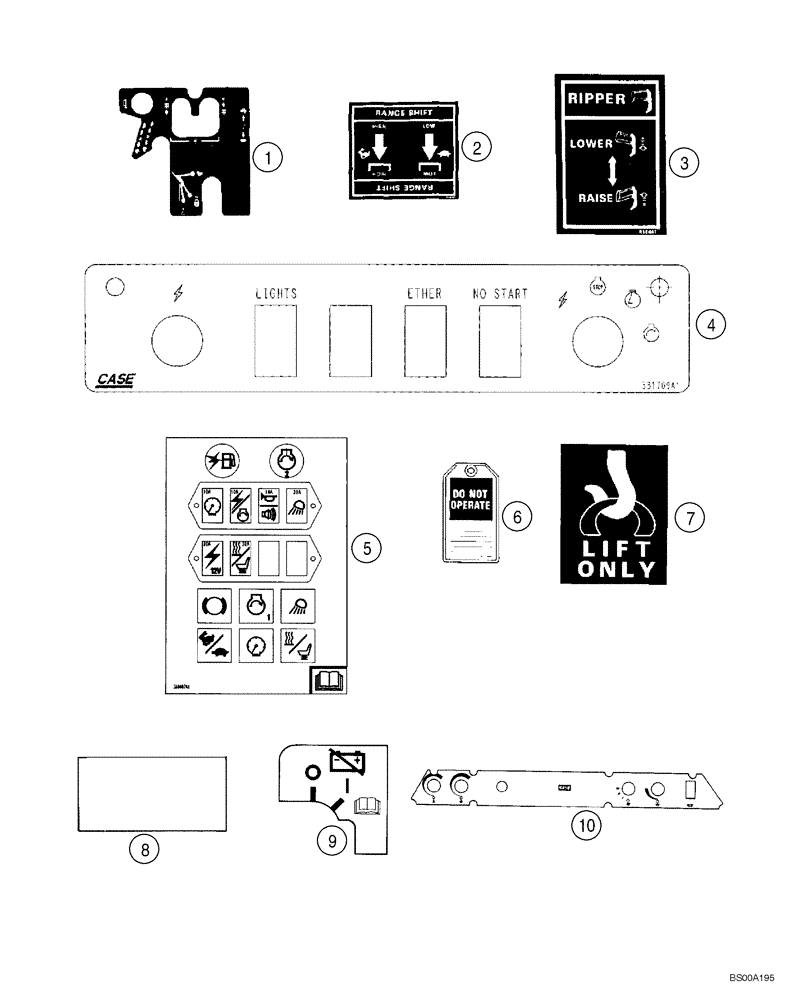 Схема запчастей Case 1150H_IND - (09-37) - DECALS (09) - CHASSIS/ATTACHMENTS