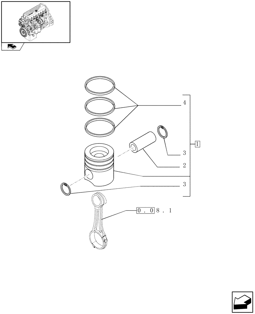 Схема запчастей Case F3AE0684S E908 - (0.08.2) - PISTON - ENGINE (504153594) 