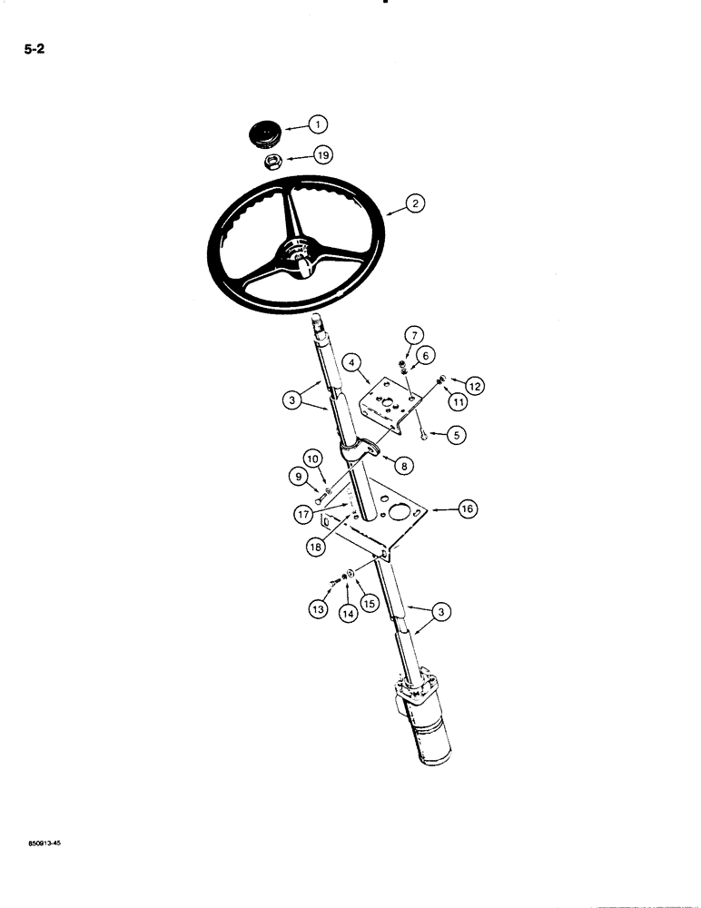 Схема запчастей Case W20C - (5-02) - STEERING CONTROL VALVE AND WHEEL (05) - STEERING