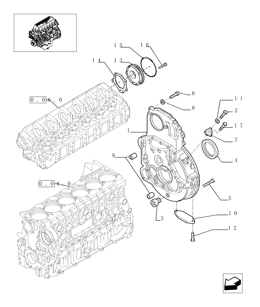 Схема запчастей Case F3AE0684D B005 - (0.04.3[01]) - FLYWHEEL CASE (504170226-504045977) 