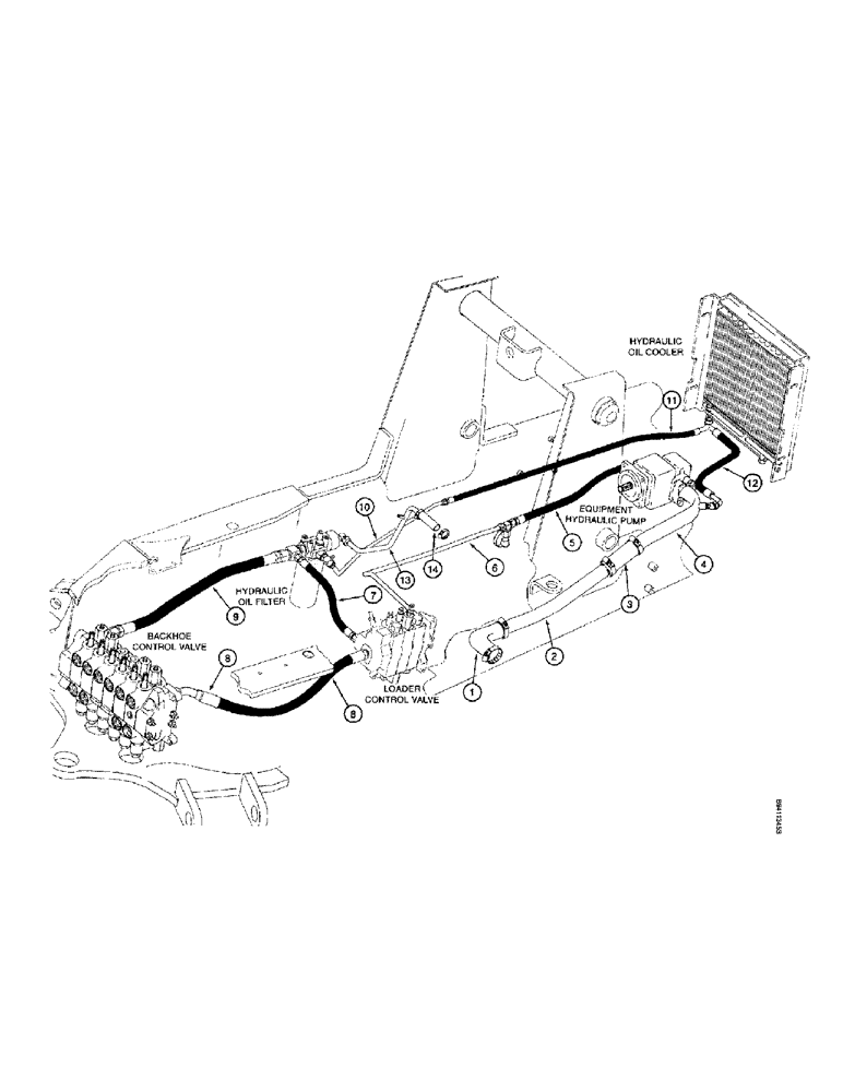 Схема запчастей Case 580L - (1-012) - PICTORIAL INDEX, EQUIPMENT HYDRAULICS, HYDRAULIC PUMP TO OIL FILTER, CONTROL VALVES & RETURN TO TANK (00) - PICTORIAL INDEX