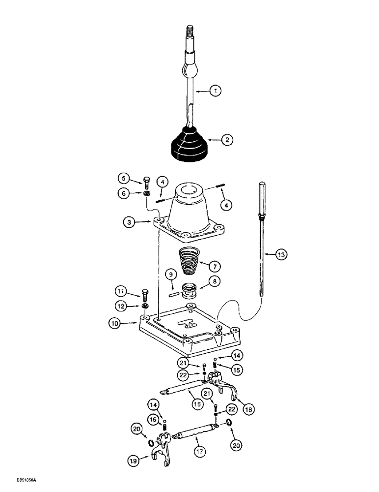 Схема запчастей Case 860 - (6-36) - TRANSMISSION ASSEMBLY - 101703A1 - SHIFT LEVER AND LINKAGE (06) - POWER TRAIN