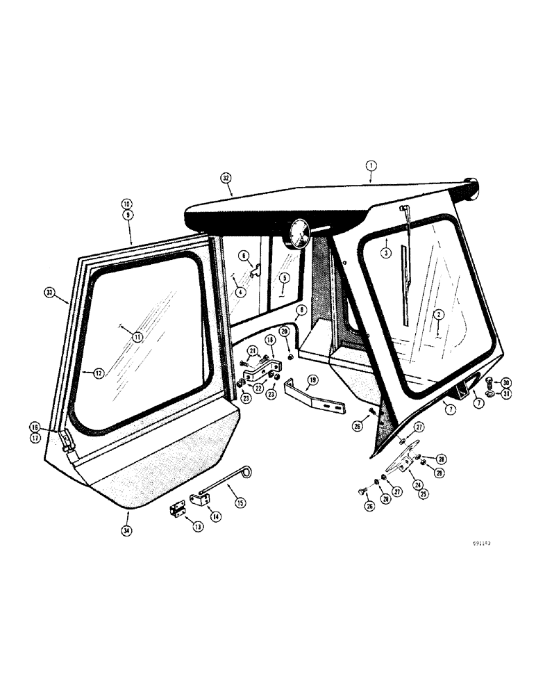 Схема запчастей Case W8C - (252) - OPERATOR CAB (09) - CHASSIS