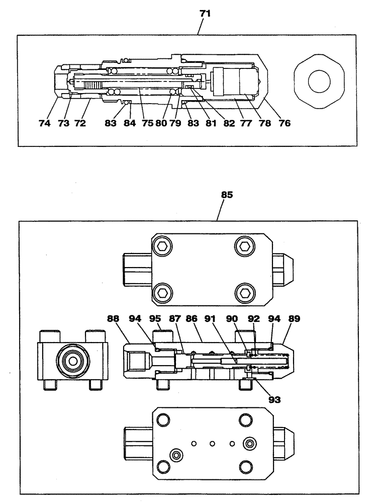 Схема запчастей Case CX350 - (07-005-06[02]) - TRAVEL MOTOR - RELIEF VALVE (07) - BRAKES