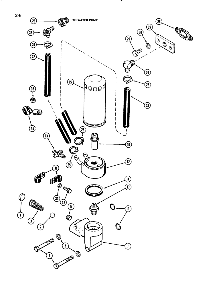 Схема запчастей Case W18B - (2-06) - OIL FILTER AND COOLER, 504BD ENGINE (02) - ENGINE