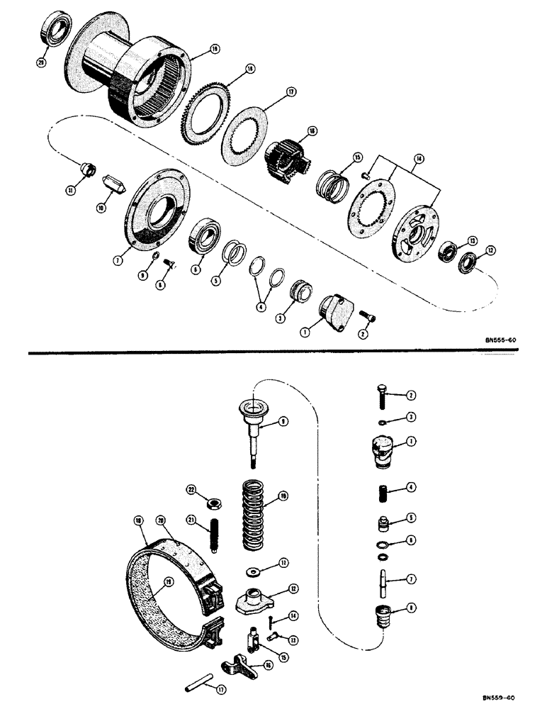 Схема запчастей Case 310C - (162) - C-12 WINCH CABLE DRUM AND CLUTCH (05) - UPPERSTRUCTURE CHASSIS