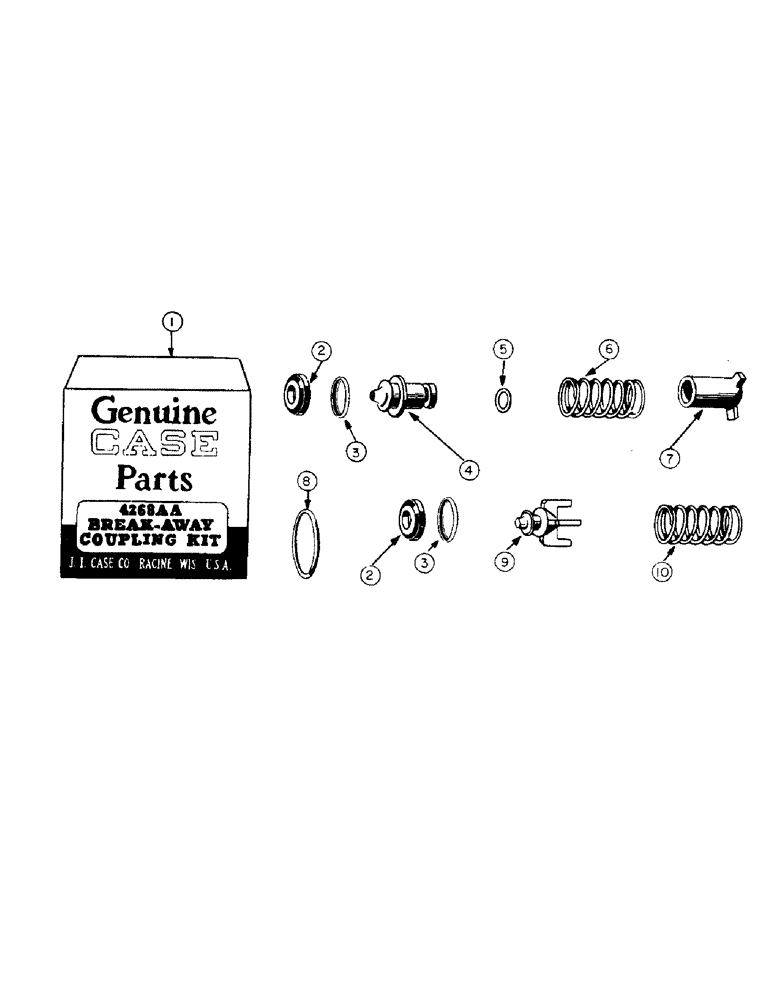 Схема запчастей Case 420B - (122[1]) - SERVICE KIT FOR HYDRAULIC COUPLINGS (07) - HYDRAULIC SYSTEM