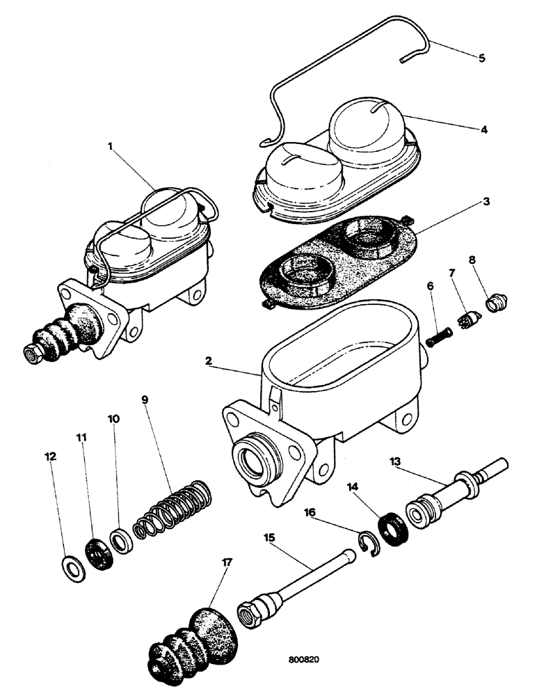 Схема запчастей Case 580G - (394) - SIDESHIFT BACKHOE - MASTER CYLINDER (09) - CHASSIS/ATTACHMENTS