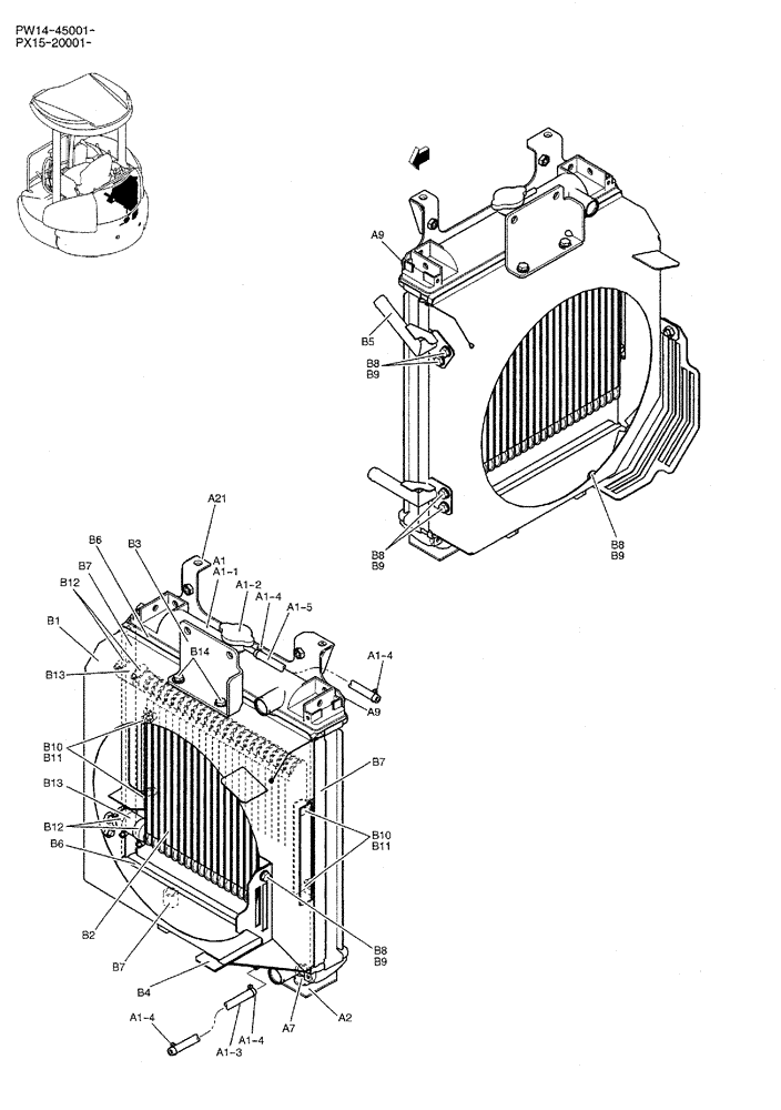 Схема запчастей Case CX36B - (05-004) - RADIATOR ASSY (COOLER) OPTIONAL PARTS