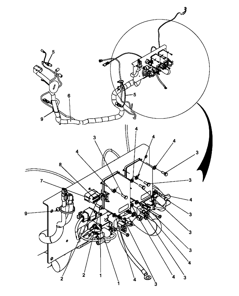 Схема запчастей Case 650L - (55.100.01[02]) - HARNESS, MAIN ROPS (55) - ELECTRICAL SYSTEMS