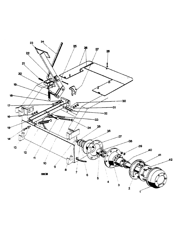 Схема запчастей Case 1529 - (008) - PARKING BRAKE, NUMBER 3756358 (33) - BRAKES & CONTROLS