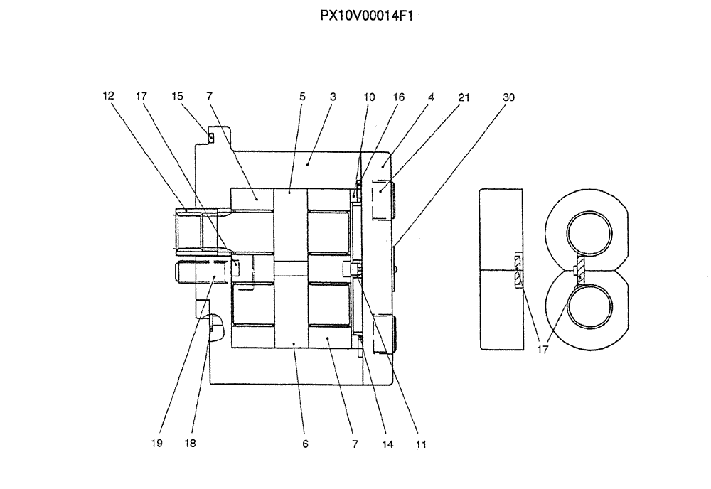 Схема запчастей Case CX31B - (07-030) - PUMP ASSY, GEAR (35) - HYDRAULIC SYSTEMS