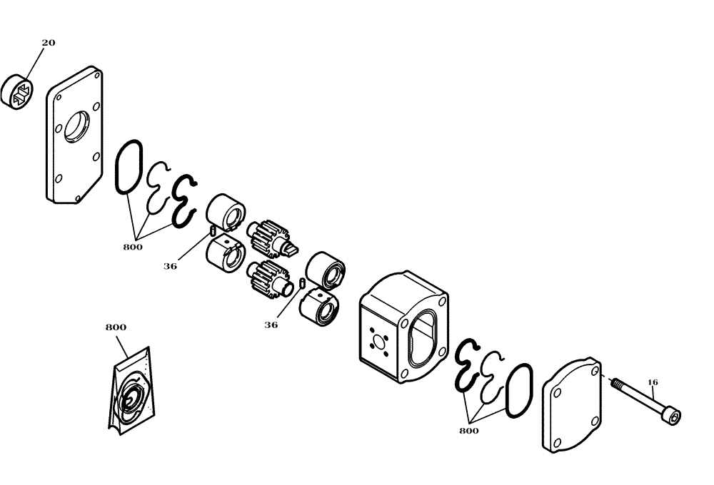 Схема запчастей Case 321D - (22.055[2989729000]) - GEAR PUMP CORE (35) - HYDRAULIC SYSTEMS