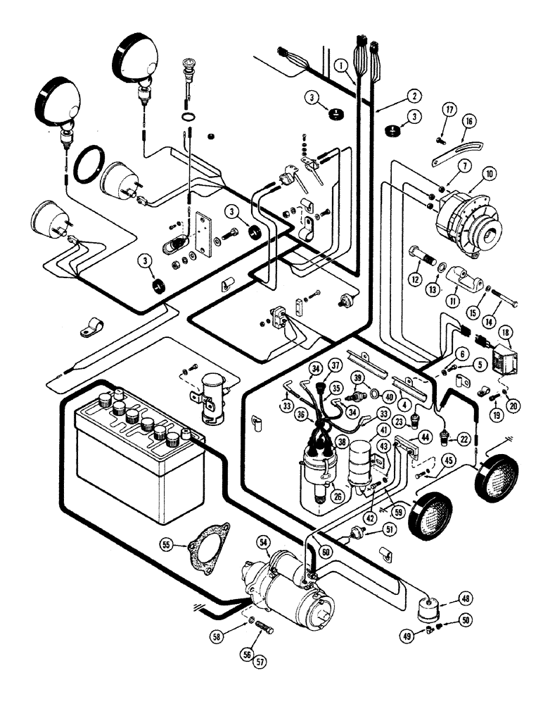 Схема запчастей Case 680CK - (062) - ELECTRICAL EQUIPMENT AND WIRING, (251) SPARK IGNITION ENGINE 