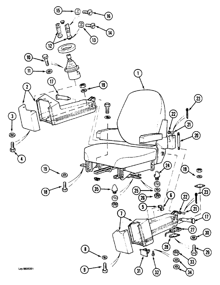 Схема запчастей Case 1088 - (9D-12) - HAND CONTROL VALVE CONSOLES (09) - CHASSIS/ATTACHMENTS