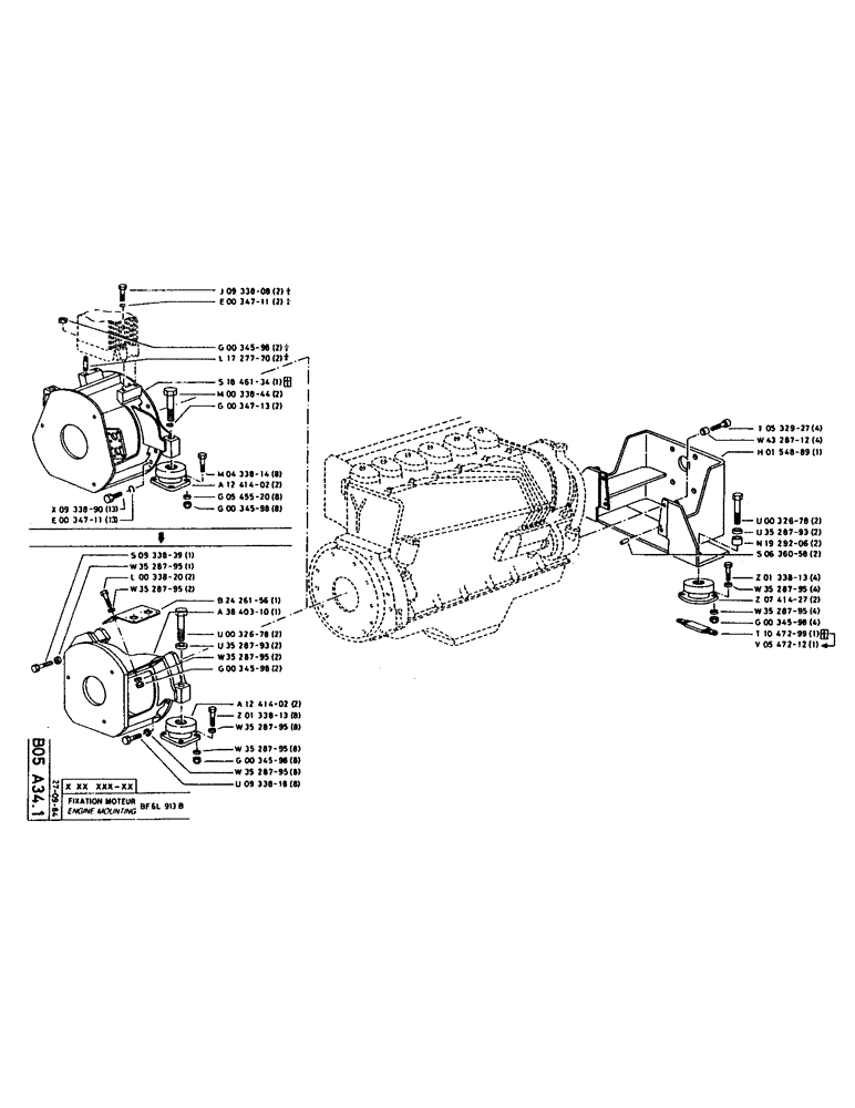 Схема запчастей Case 160CL - (035) - ENGINE MOUNTING (01) - ENGINE