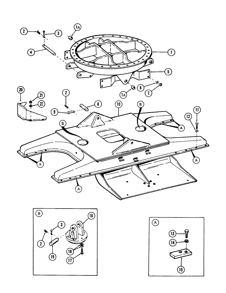 Схема запчастей Case 50 - (9-238) - OPTIONAL TURNTABLE LEVELER, PINS AND HARDWARE (09) - CHASSIS