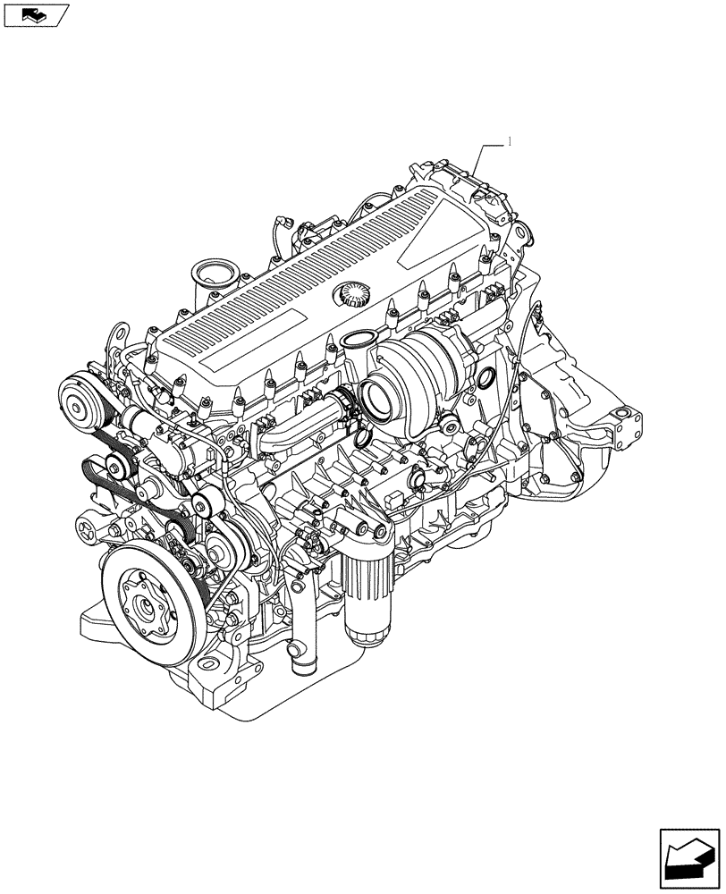 Схема запчастей Case 721F - (10.001.01) - ENGINE ASSY (5801366340 - 5801385964 - 5801366318 - 5801385961) (10) - ENGINE