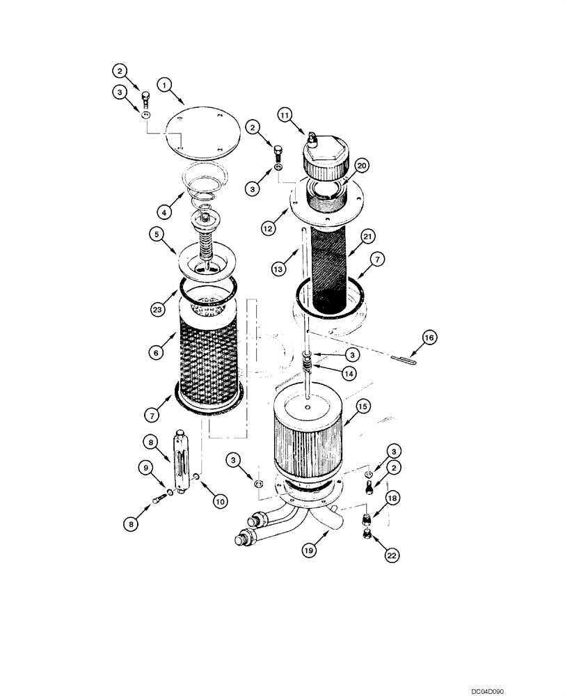 Схема запчастей Case 885 - (08.02[00]) - HYDRAULIC RESERVOIR - FILTER (08) - HYDRAULICS