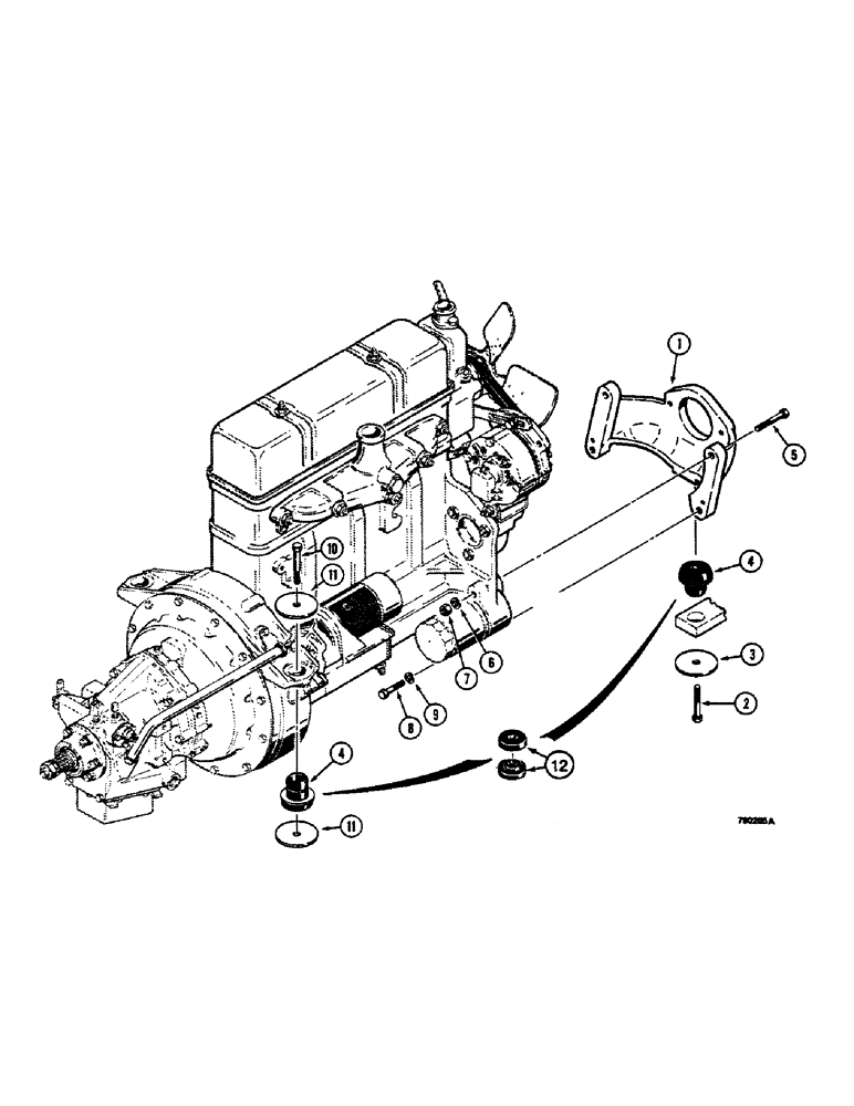 Схема запчастей Case 350B - (022) - ENGINE MOUNTING (01) - ENGINE