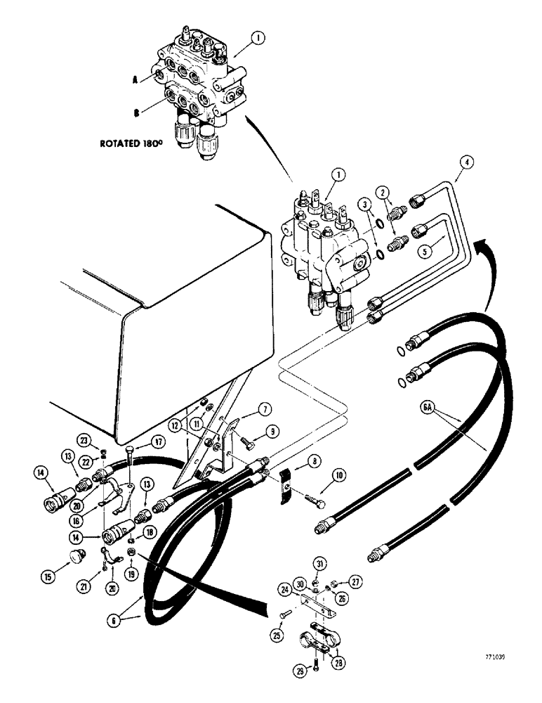 Схема запчастей Case 350 - (212) - PULL BEHIND HYDRAULIC CIRCUIT (07) - HYDRAULIC SYSTEM