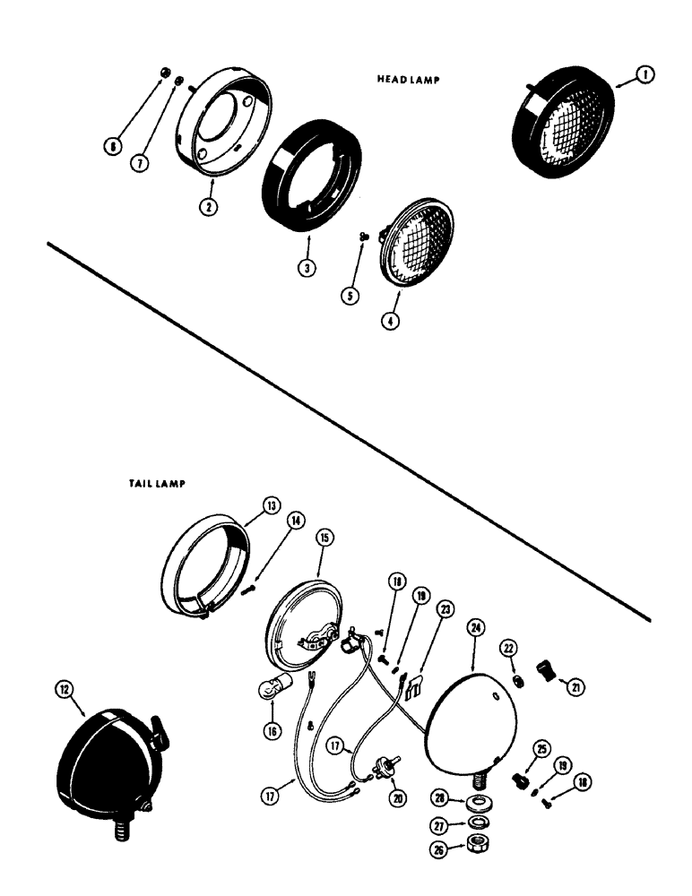 Схема запчастей Case 480CK - (074) - HEAD LAMP 