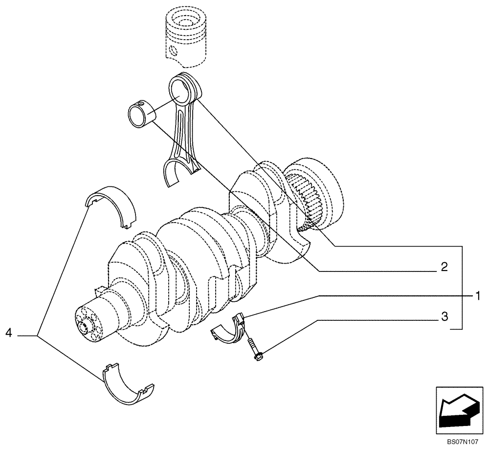 Схема запчастей Case 588G - (02-22) - CONNECTING ROD (2856315) (02) - ENGINE