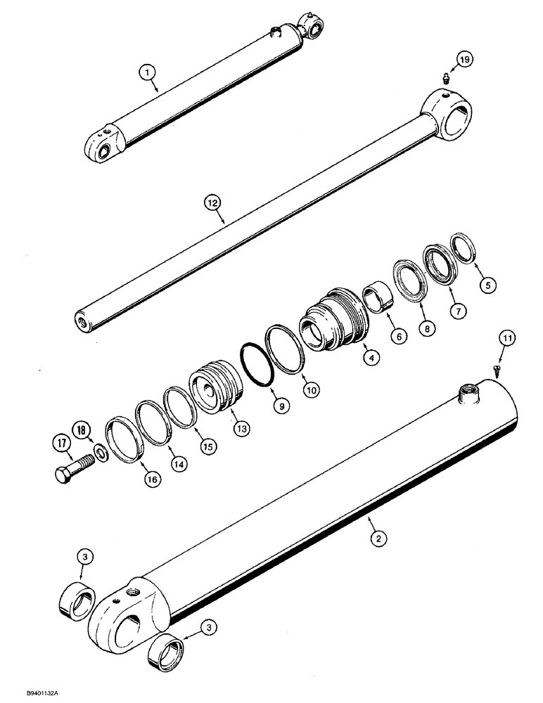 Схема запчастей Case 590 - (8-103A) - LOADER LIFT CYLINDER (08) - HYDRAULICS