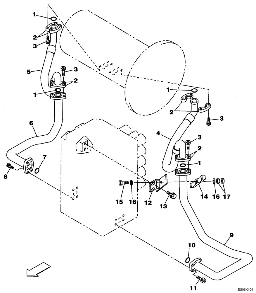 Схема запчастей Case CX470B - (08-04) - HYDRAULICS - CONTROL VALVE SUPPLY (08) - HYDRAULICS