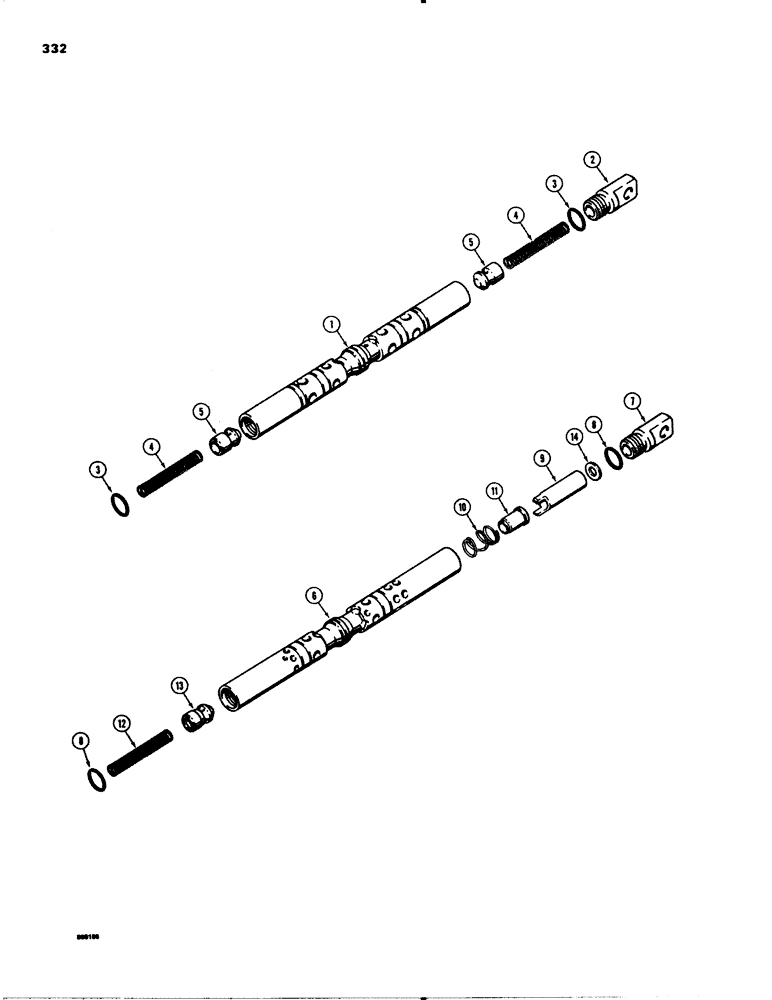 Схема запчастей Case 580C - (332) - HYDRECO LOADER CONTROL VALVE, VALVE SPOOLS, BUCKET SPOOL (08) - HYDRAULICS