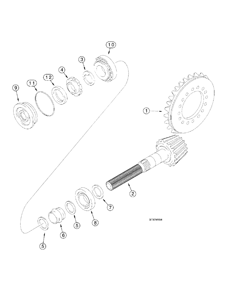 Схема запчастей Case 580L - (6-098) - REAR DRIVE AXLE, RING AND PINION GEAR SET (06) - POWER TRAIN