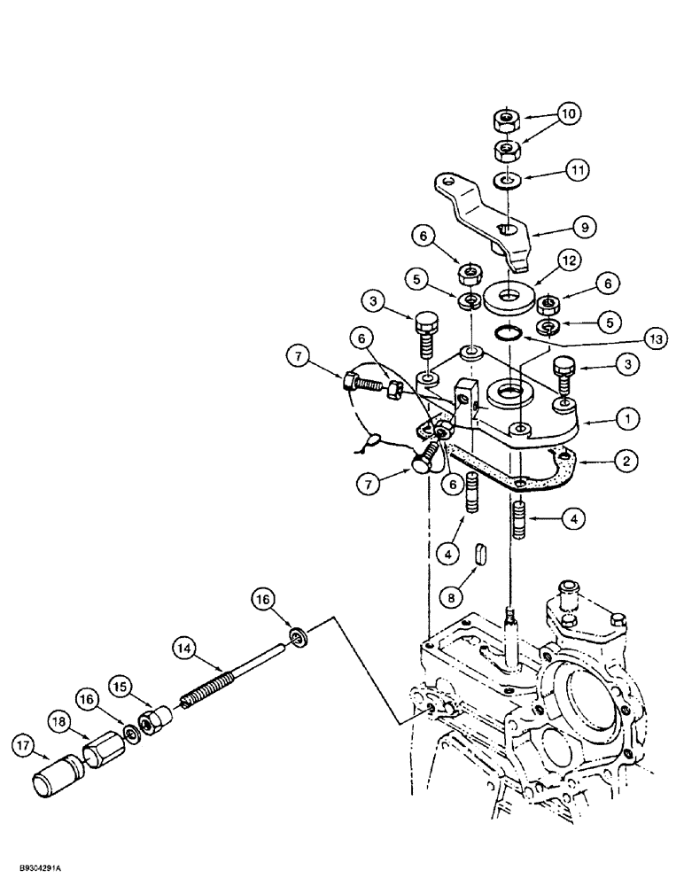 Схема запчастей Case 1838 - (3-08) - SPEED CONTROL PLATE, KUBOTA V2203 ENGINE (03) - FUEL SYSTEM