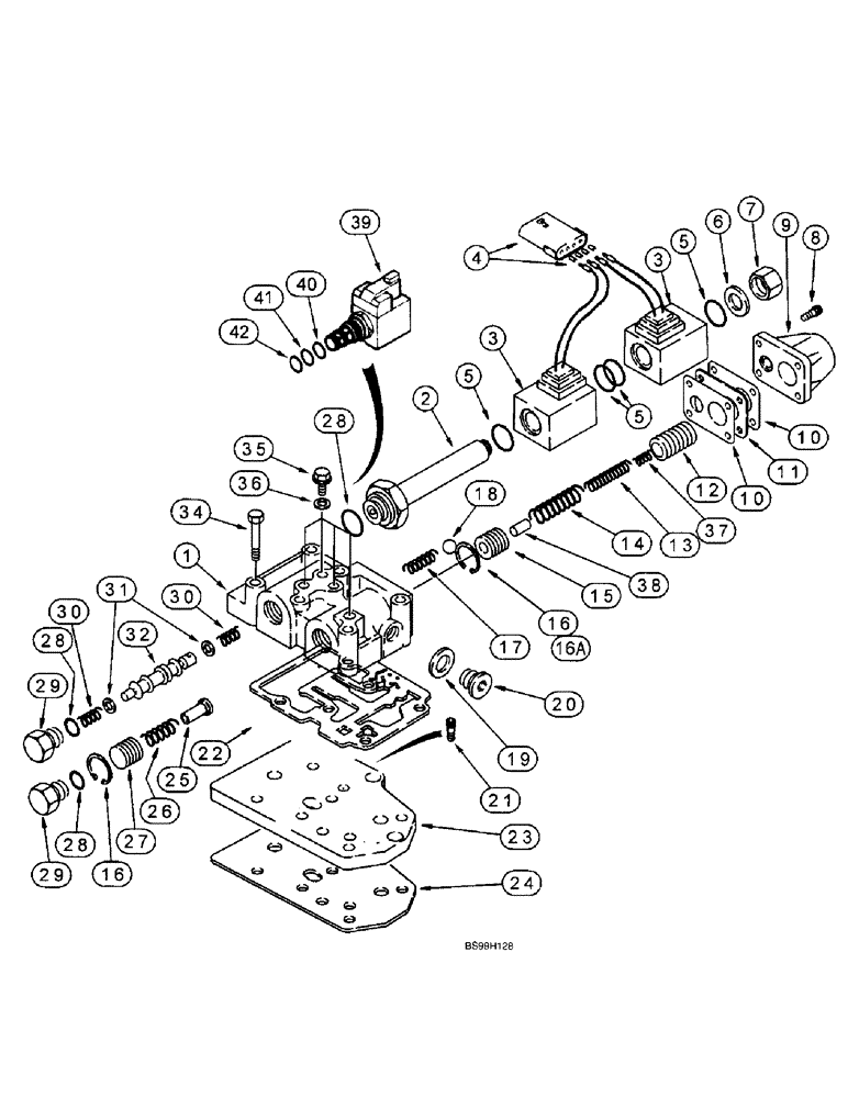 Схема запчастей Case 590SL - (6-056) - CARRARO TRANSMISSION ASSEMBLY, TRANSMISSION CONTROL VALVE, 2WD OR 4WD, MODELS W/O POWERSHIFT TRANS. (06) - POWER TRAIN