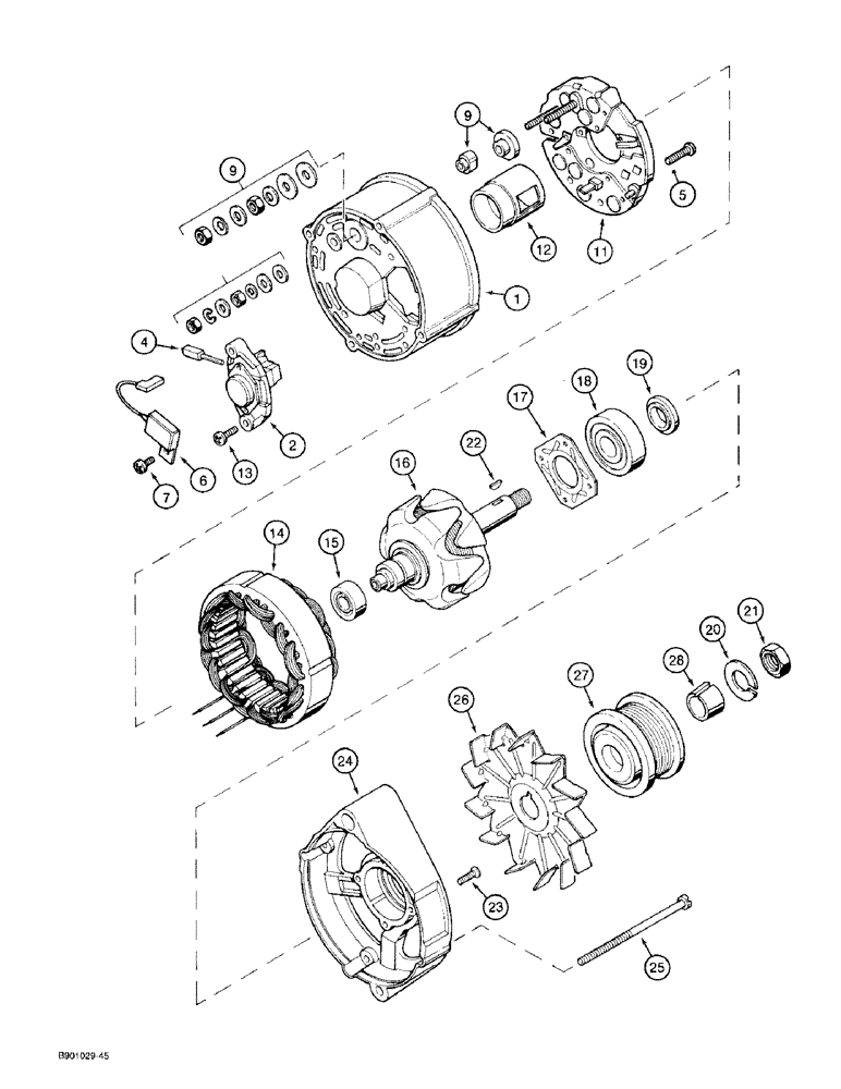 Схема запчастей Case 480F - (4-03A) - A187873 ALTERNATOR (04) - ELECTRICAL SYSTEMS