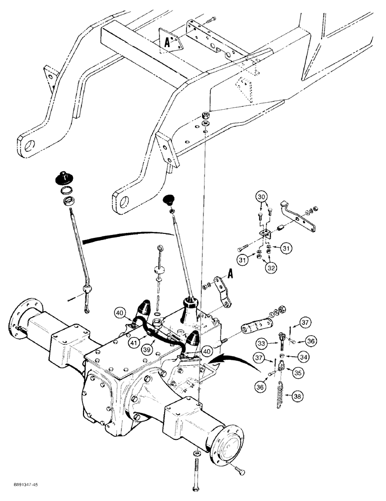 Схема запчастей Case 480F - (6-44) - TRANSAXLE AND DIFFERENTIAL LOCK (CONTD) (06) - POWER TRAIN