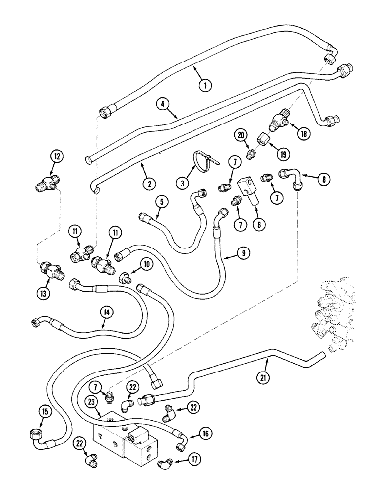 Схема запчастей Case 580SK - (8-284) - AUXILIARY HYDRAULIC REAR SIDESHIFT, WITH MOWER, UP TO S/N JJH0016410 (08) - HYDRAULICS