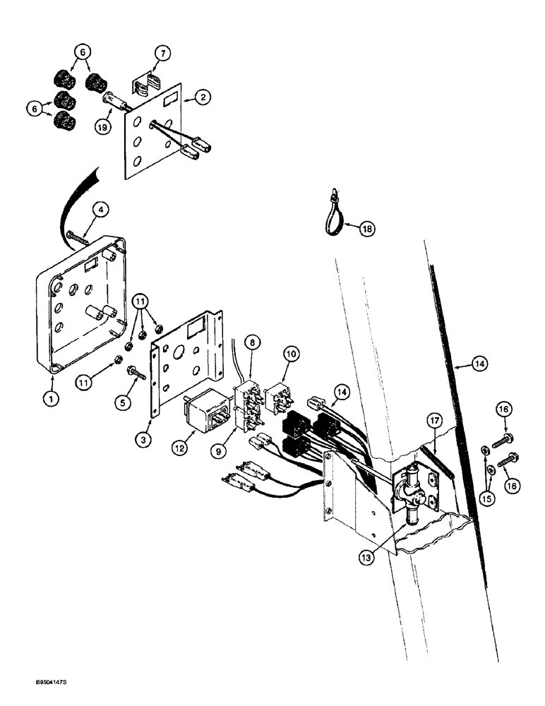 Схема запчастей Case 580SL - (9-108) - CAB CONTROL PANEL AND WIRING (09) - CHASSIS/ATTACHMENTS