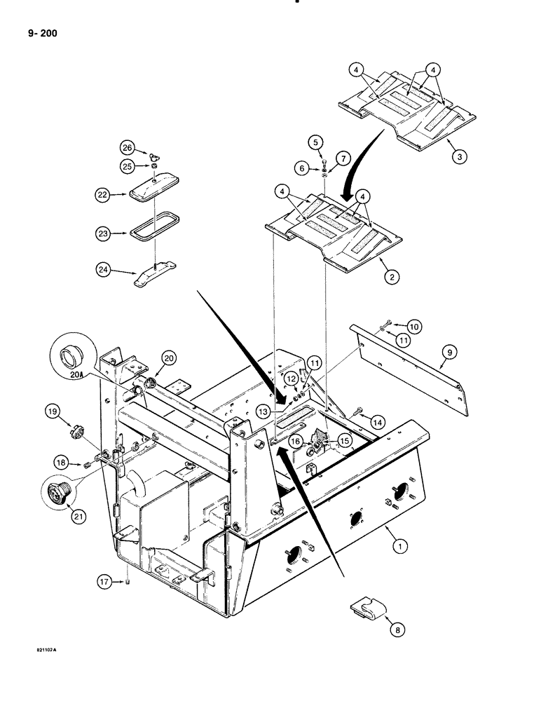 Схема запчастей Case 1835B - (9-200) - CHASSIS (09) - CHASSIS/ATTACHMENTS