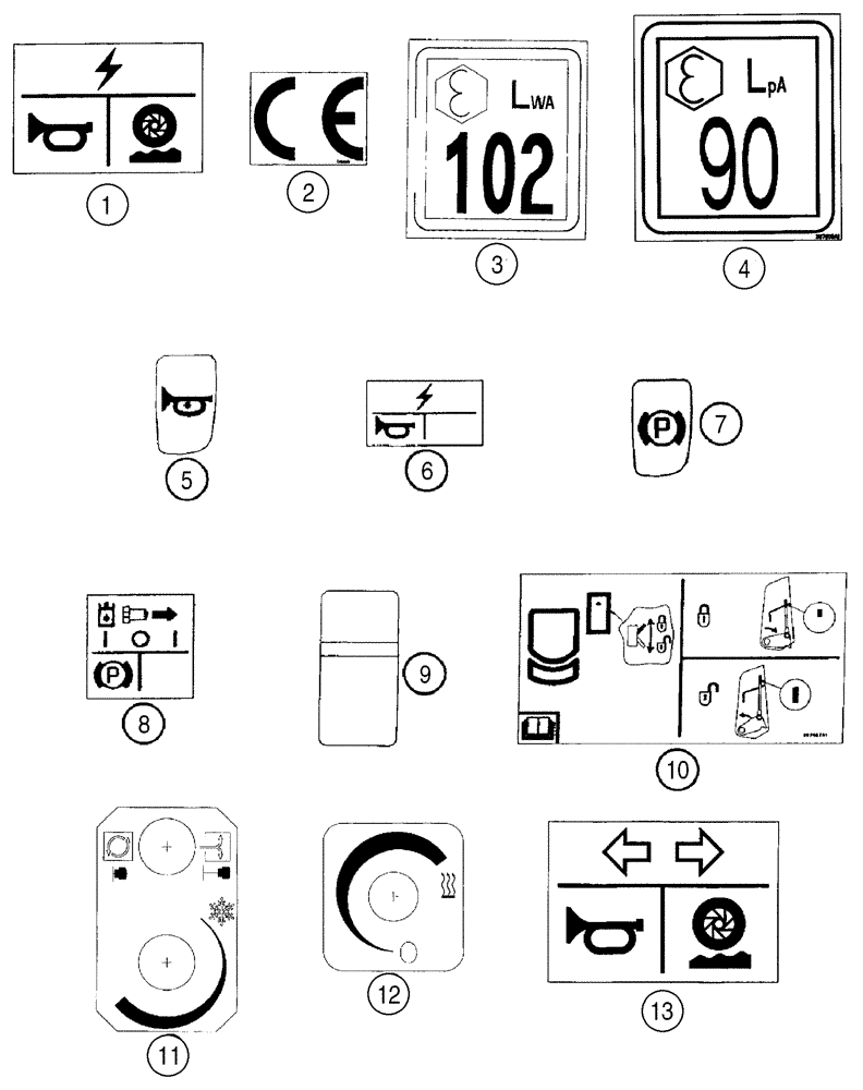 Схема запчастей Case 75XT - (09-61) - DECALS (09) - CHASSIS