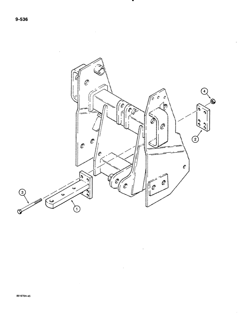 Схема запчастей Case 580K - (09-536) - RIGID DRAWBAR, USED WITH THREE-POINT HITCH (09) - CHASSIS/ATTACHMENTS