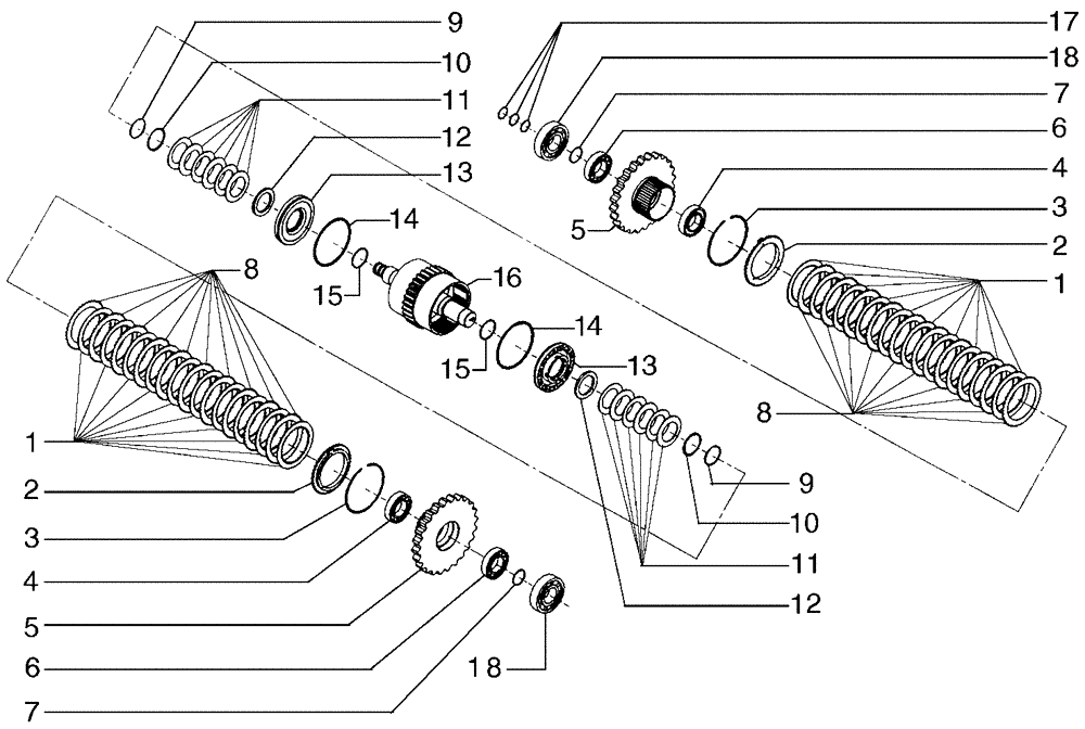 Схема запчастей Case 845B - (06-02[08]) - TRANSMISSION, 5TH SHAFT - (DIRECT DRIVE) (06) - POWER TRAIN