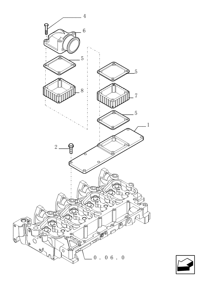 Схема запчастей Case TX1055 - (0.07.1[01]) - INTAKE MANIFOLD (10) - ENGINE