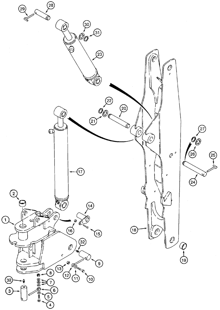 Схема запчастей Case 960 - (09-14) - BACKHOE BOOM AND SWING TOWER (09) - CHASSIS