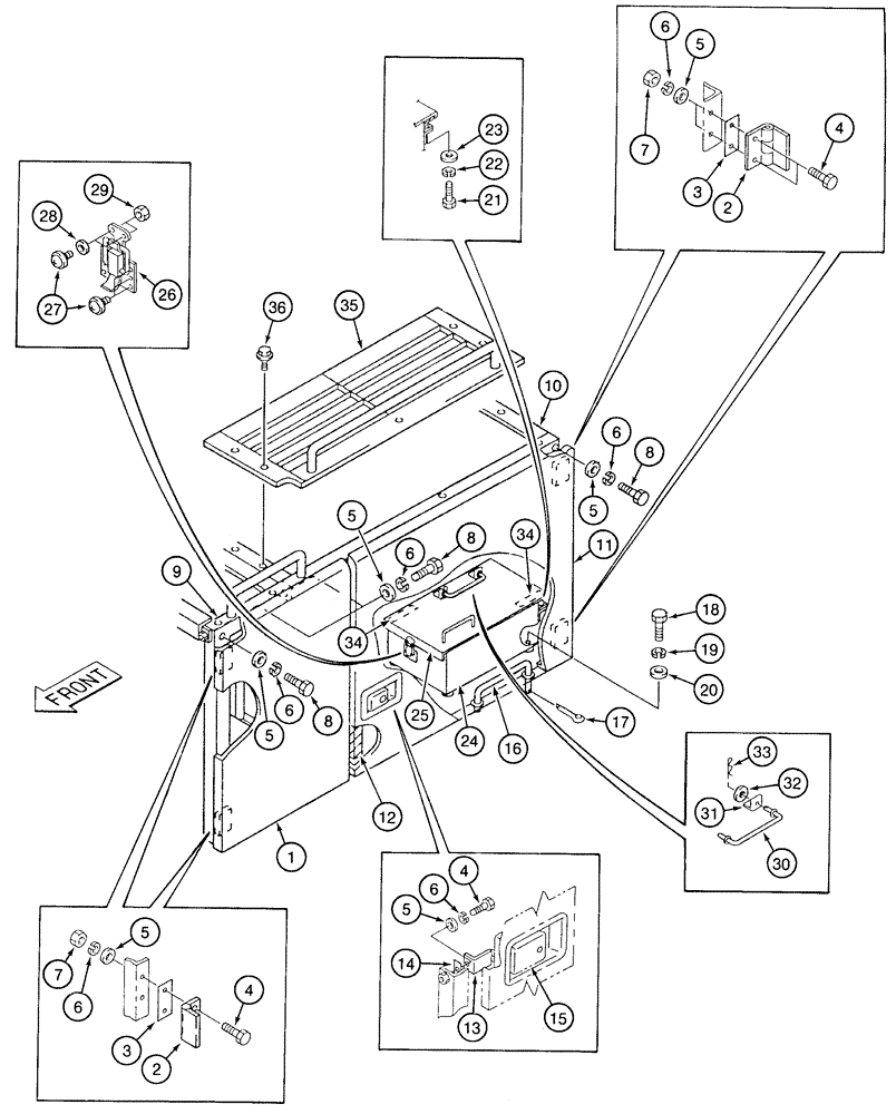 Схема запчастей Case 9050 - (9-18) - UPPER STRUCTURE, LEFT-HAND SIDE COVER AND RELATED PARTS (09) - CHASSIS