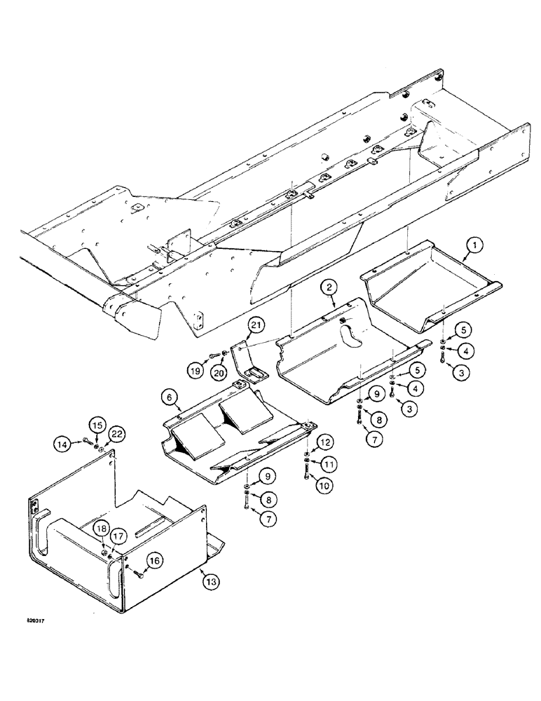 Схема запчастей Case 475 - (278) - UNDERCARRIAGE GUARDS (90) - PLATFORM, CAB, BODYWORK AND DECALS